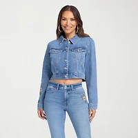 JS Jessica Simpson Womens Denim Embroidered Midweight Jacket