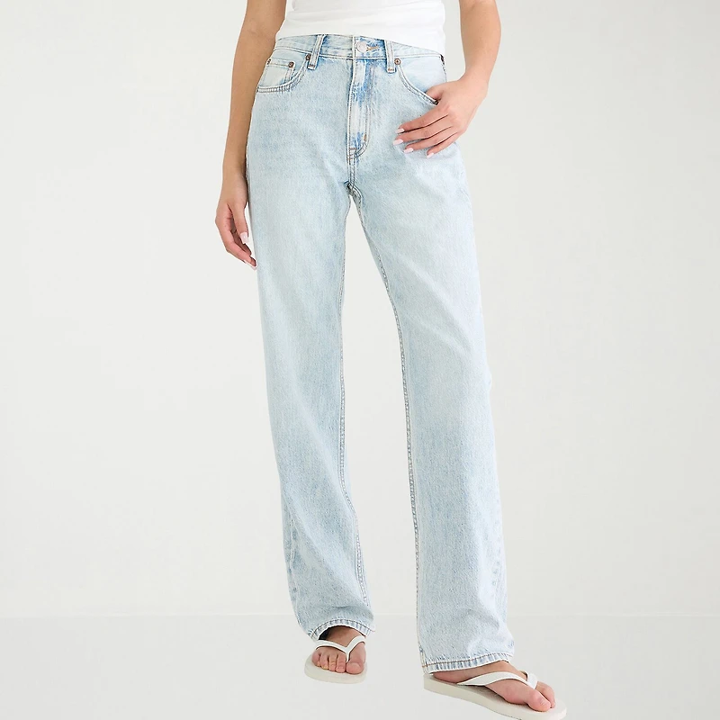 AEROPOSTALE Womens Juniors Highest Rise Relaxed Fit Jean