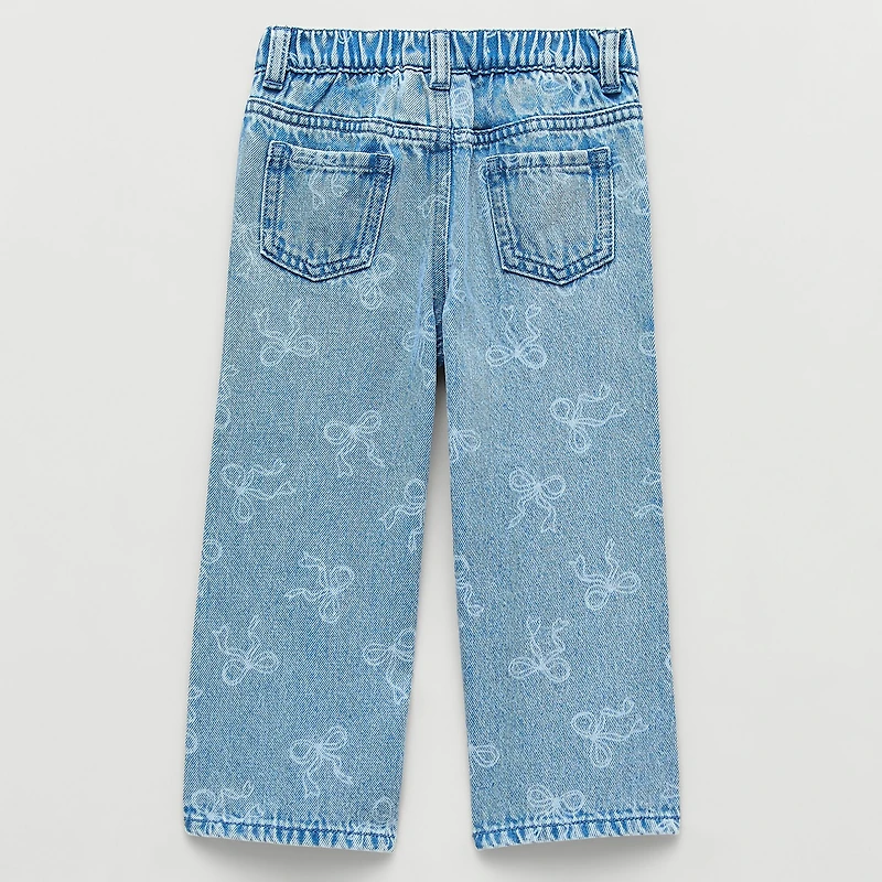 Okie Dokie Toddler & Little Girls Adjustable Waist Loose Fit Jean