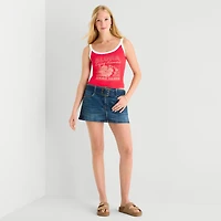 Arizona Womens Juniors Scoop Neck Sleeveless Tank Top