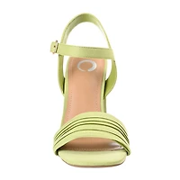 Journee Collection Skiler Womens Round Open Toe Block Heel Pumps