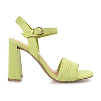 Journee Collection Skiler Womens Round Open Toe Block Heel Pumps