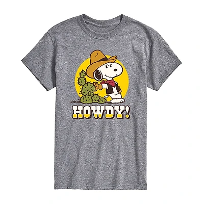 Mens Crew Neck Short Sleeve Classic Fit Peanuts Snoopy Graphic T-Shirt