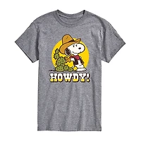 Mens Crew Neck Short Sleeve Classic Fit Peanuts Snoopy Graphic T-Shirt