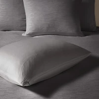 N Natori Hanae Cotton Blend Yarn Dyed 3 Piece Duvet Cover Set