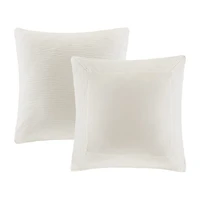 N Natori Hanae Cotton Blend Yarn Dyed Euro Sham