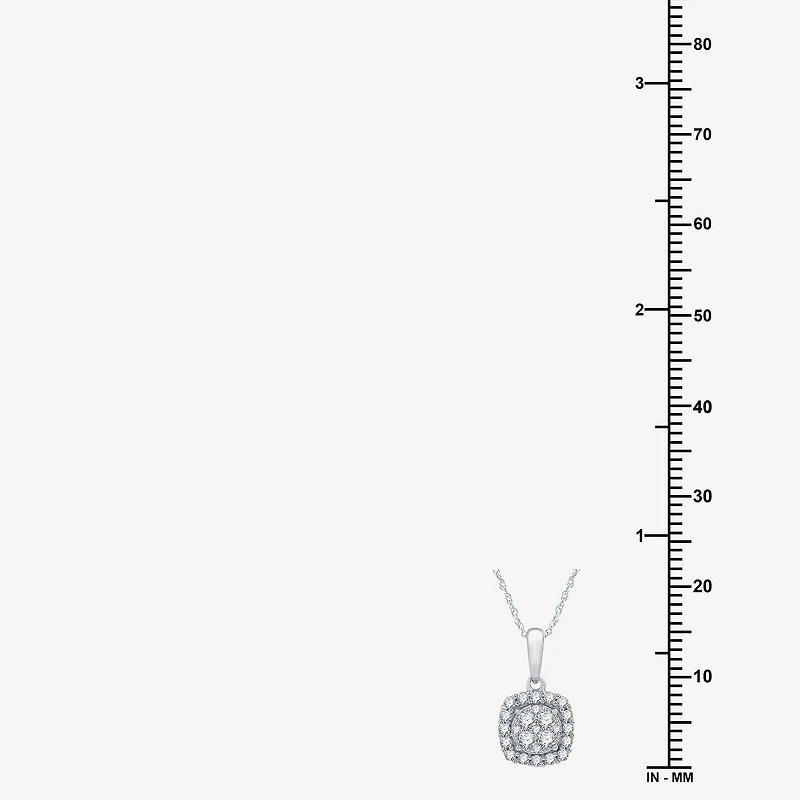Womens 1 CT. T.W. Lab Grown White Diamond Sterling Silver Cushion 2-pc. Jewelry Set