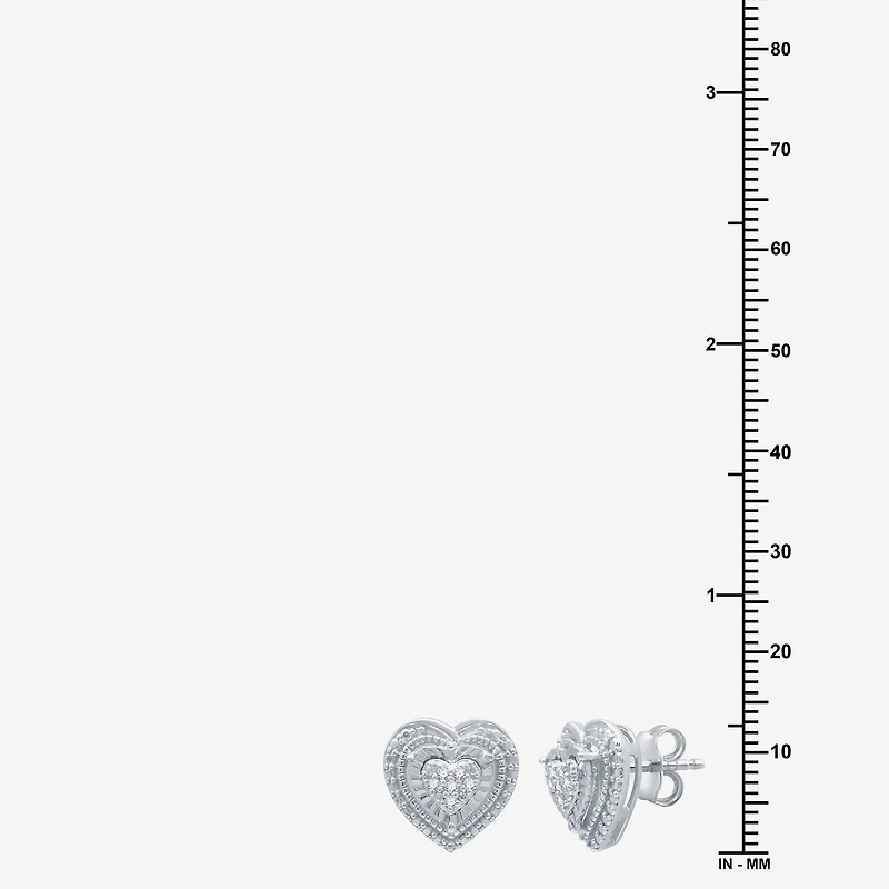 Womens 1/10 CT. T.W. Natural White Diamond Sterling Silver Heart 2-pc. Jewelry Set