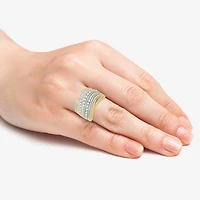 Womens 1 1/2 CT. T.W. Lab Grown White Diamond 14K Gold Over Silver Band
