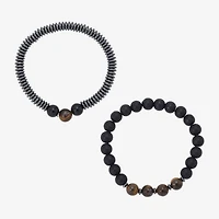 J.P. Army Mens 2-pc. Multi Color Stainless Steel Bracelet Set