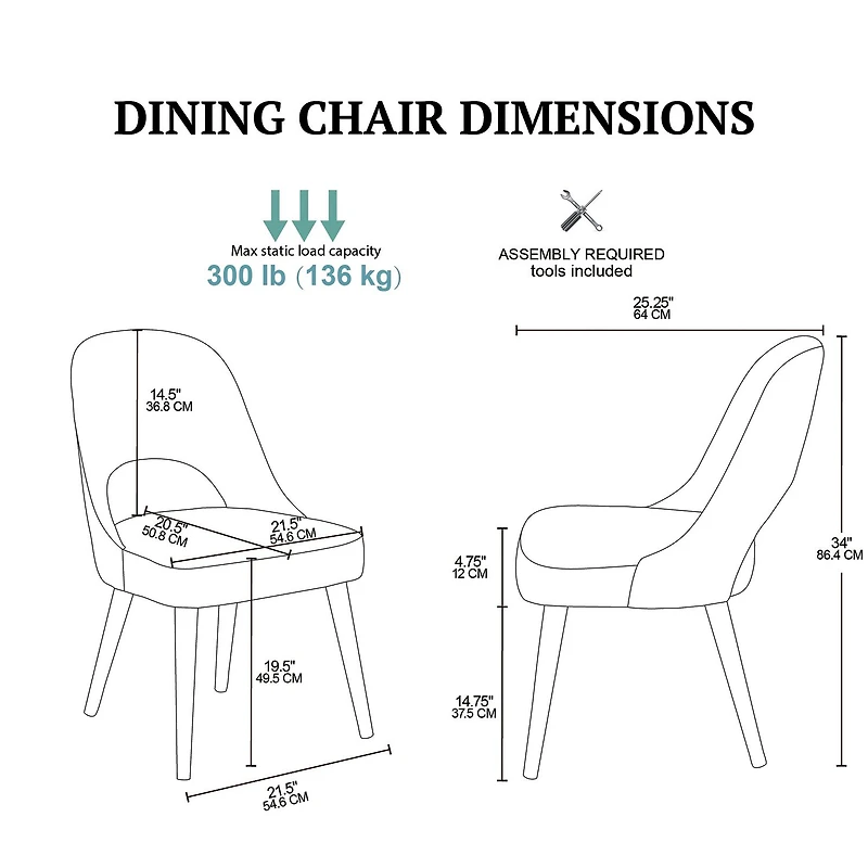 INK+IVY Nola 2-pc. Upholstered Dining Chair