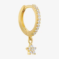Silver Treasures Womens Cubic Zirconia 14K Gold Over Silver Star Drop Earrings