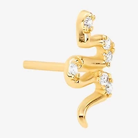 Silver Treasures Snake Cubic Zirconia 14K Gold Over Silver 9.9mm Stud Earrings