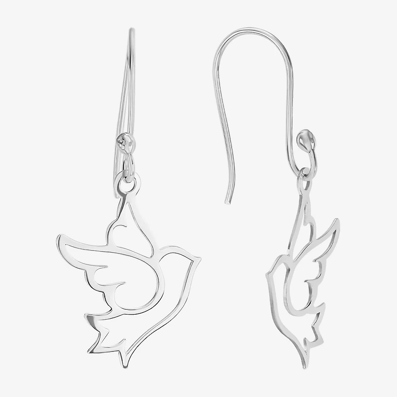Silver Treasures Womens Sterling Silver Drop Earrings