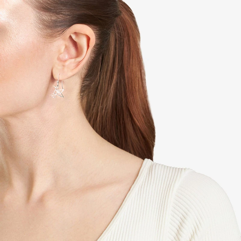 Silver Treasures Womens Sterling Silver Drop Earrings