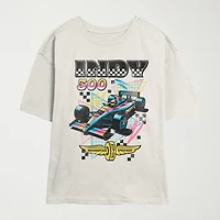 Indy 500 Tee Womens Juniors Crew Neck Short Sleeve Regular Fit Graphic T-Shirt