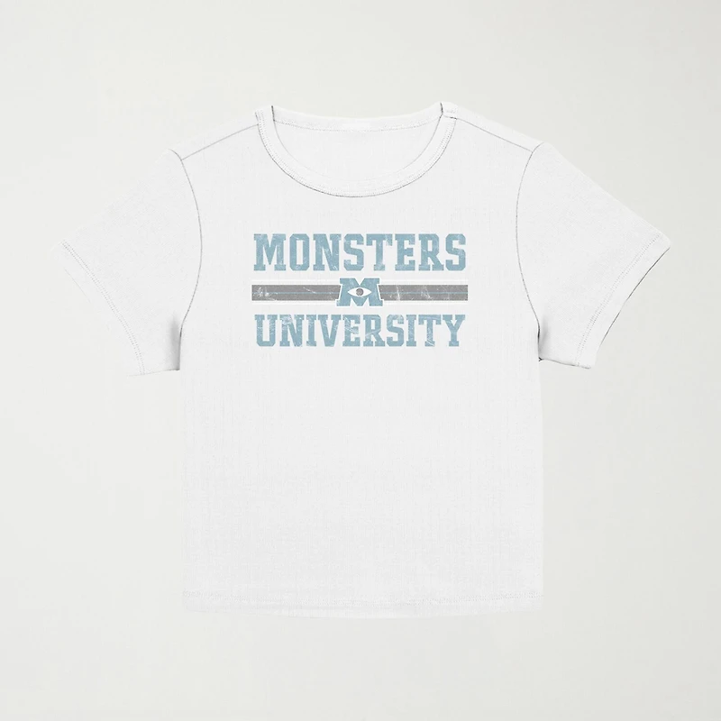 Pixar Monsters University Baby Tee Womens Juniors Crew Neck Short Sleeve Regular Fit Graphic T-Shirt