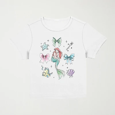 Disney Princess Ariel Baby Tee Womens Juniors Crew Neck Short Sleeve Regular Fit Graphic T-Shirt