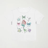 Disney Princess Ariel Baby Tee Womens Juniors Crew Neck Short Sleeve Regular Fit Graphic T-Shirt