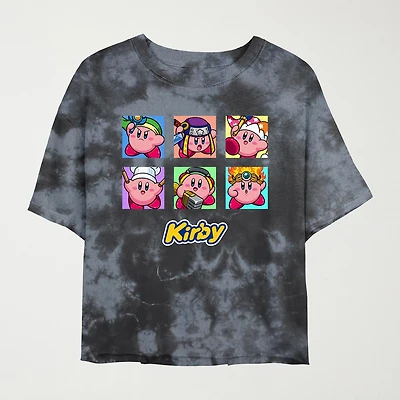 Nintendo Kirby Cropped Tee Womens Juniors Crew Neck Short Sleeve Regular Fit Graphic T-Shirt