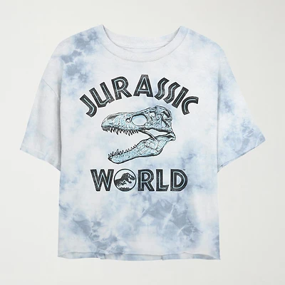 Womens Juniors Crew Neck Short Sleeve Regular Fit Jurassic World Graphic T-Shirt