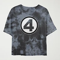 Fantastic 4 Cropped Tee Womens Juniors Crew Neck Short Sleeve Regular Fit Graphic T-Shirt