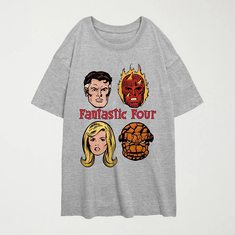 Fantastic Four Comic Tee Womens Juniors Crew Neck Short Sleeve Regular Fit Graphic T-Shirt