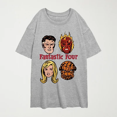 Fantastic Four Comic Tee Womens Juniors Crew Neck Short Sleeve Regular Fit Graphic T-Shirt