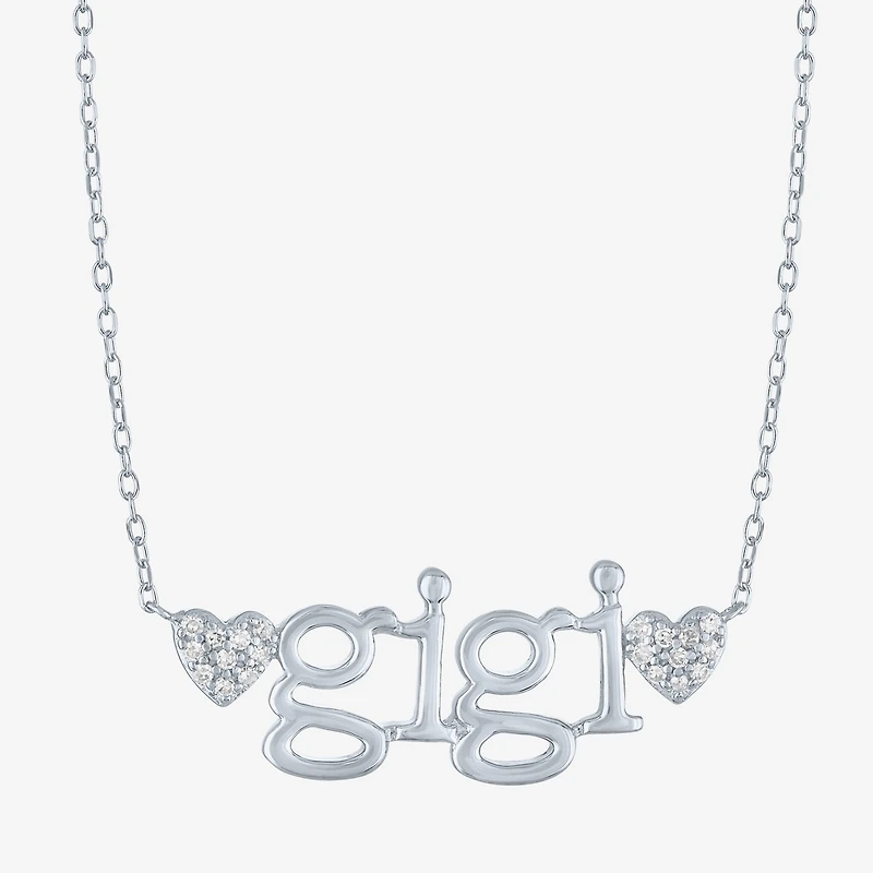 Gigi (Gh / Si2 I1) Womens 1/10 CT. T.W. Lab Grown White Diamond Sterling Silver 18 Inch Pendant Necklace