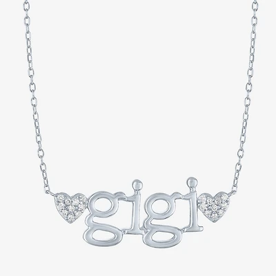Gigi (Gh / Si2 I1) Womens 1/10 CT. T.W. Lab Grown White Diamond Sterling Silver 18 Inch Pendant Necklace