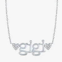 Gigi (Gh / Si2 I1) Womens 1/10 CT. T.W. Lab Grown White Diamond Sterling Silver 18 Inch Pendant Necklace