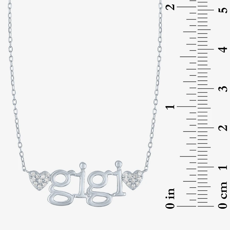 Gigi (Gh / Si2 I1) Womens 1/10 CT. T.W. Lab Grown White Diamond Sterling Silver 18 Inch Pendant Necklace