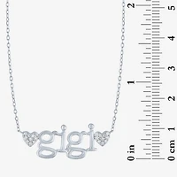 Gigi (Gh / Si2 I1) Womens 1/10 CT. T.W. Lab Grown White Diamond Sterling Silver 18 Inch Pendant Necklace