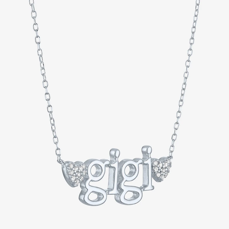 Gigi (Gh / Si2 I1) Womens 1/10 CT. T.W. Lab Grown White Diamond Sterling Silver 18 Inch Pendant Necklace