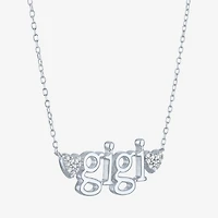 Gigi (Gh / Si2 I1) Womens 1/10 CT. T.W. Lab Grown White Diamond Sterling Silver 18 Inch Pendant Necklace