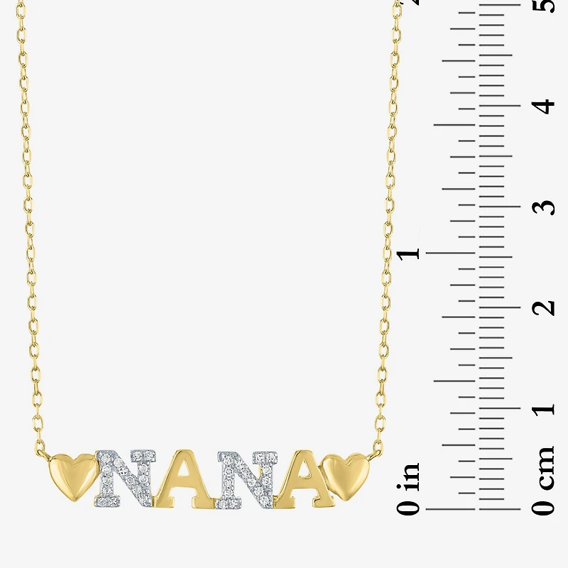Nana (G-H / Si2-I1) Womens 1/10 CT. T.W. Lab Grown White Diamond 14K Gold Over Silver 18 Inch Pendant Necklace