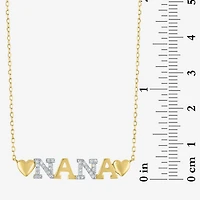 Nana (G-H / Si2-I1) Womens 1/10 CT. T.W. Lab Grown White Diamond 14K Gold Over Silver 18 Inch Pendant Necklace