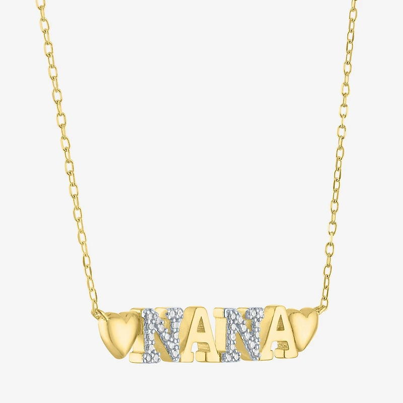 Nana (G-H / Si2-I1) Womens 1/10 CT. T.W. Lab Grown White Diamond 14K Gold Over Silver 18 Inch Pendant Necklace