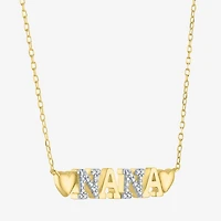Nana (G-H / Si2-I1) Womens 1/10 CT. T.W. Lab Grown White Diamond 14K Gold Over Silver 18 Inch Pendant Necklace