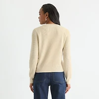 Liz Claiborne Womens Crew Neck Long Sleeve Pullover Sweater
