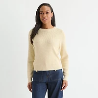 Liz Claiborne Womens Crew Neck Long Sleeve Pullover Sweater