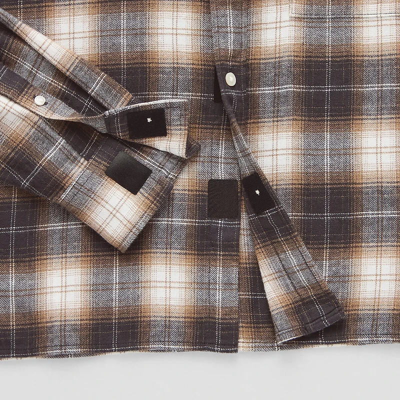 Arizona Mens Easy-on + Easy-off Long Sleeve Classic Fit Flannel Shirt