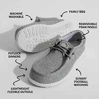 HEYDUDE Wally Stretch Jersey Mens Round Closed Toe Slip-On Shoe