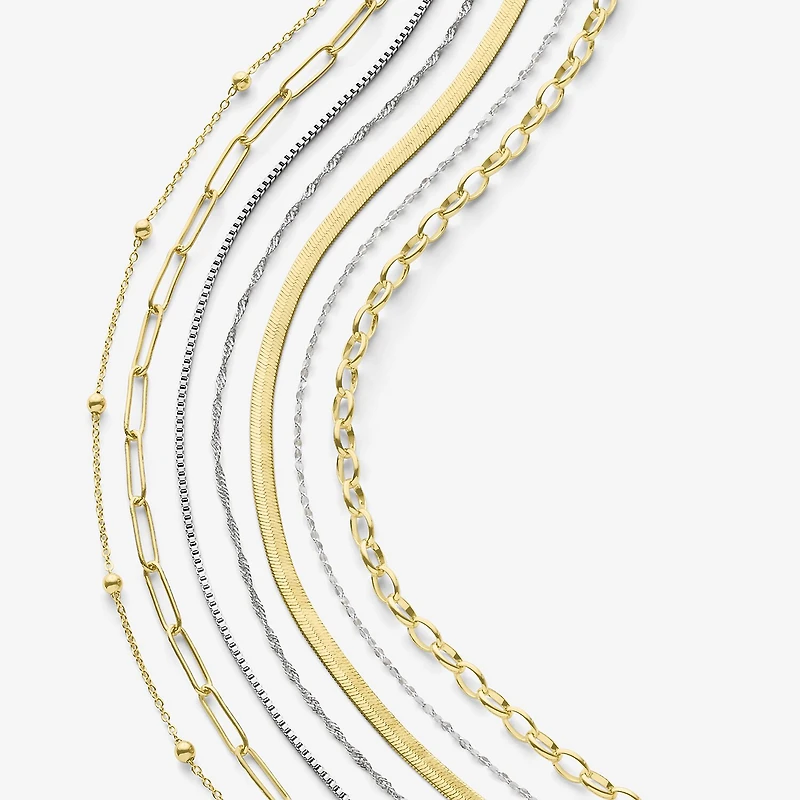 Silver Reflections Womens 14K Gold Over Brass 18 Inch Link Chain Necklace