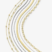 Silver Reflections Womens 14K Gold Over Brass 18 Inch Link Chain Necklace