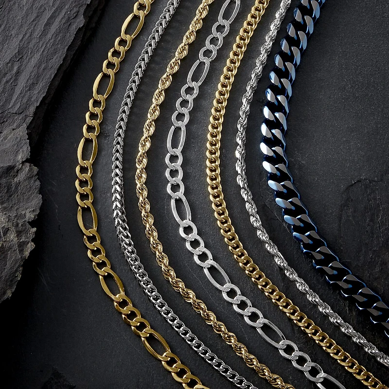Made Italy Mens 10K Gold 22 Inch Link Necklace
