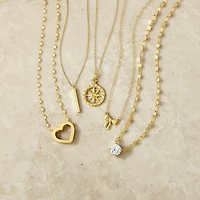 Gold Addiction Womens 10K Gold Inch Pendant Necklace