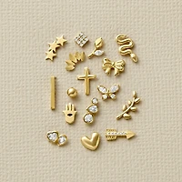 Gold Addiction Womens 10K Gold 6.5mm Heart Single Earring