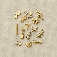 Gold Addiction Womens White Cubic Zirconia 10K Gold Square Single Earring