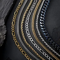 Mens Sterling Silver 24 Inch Figaro Chain Necklace